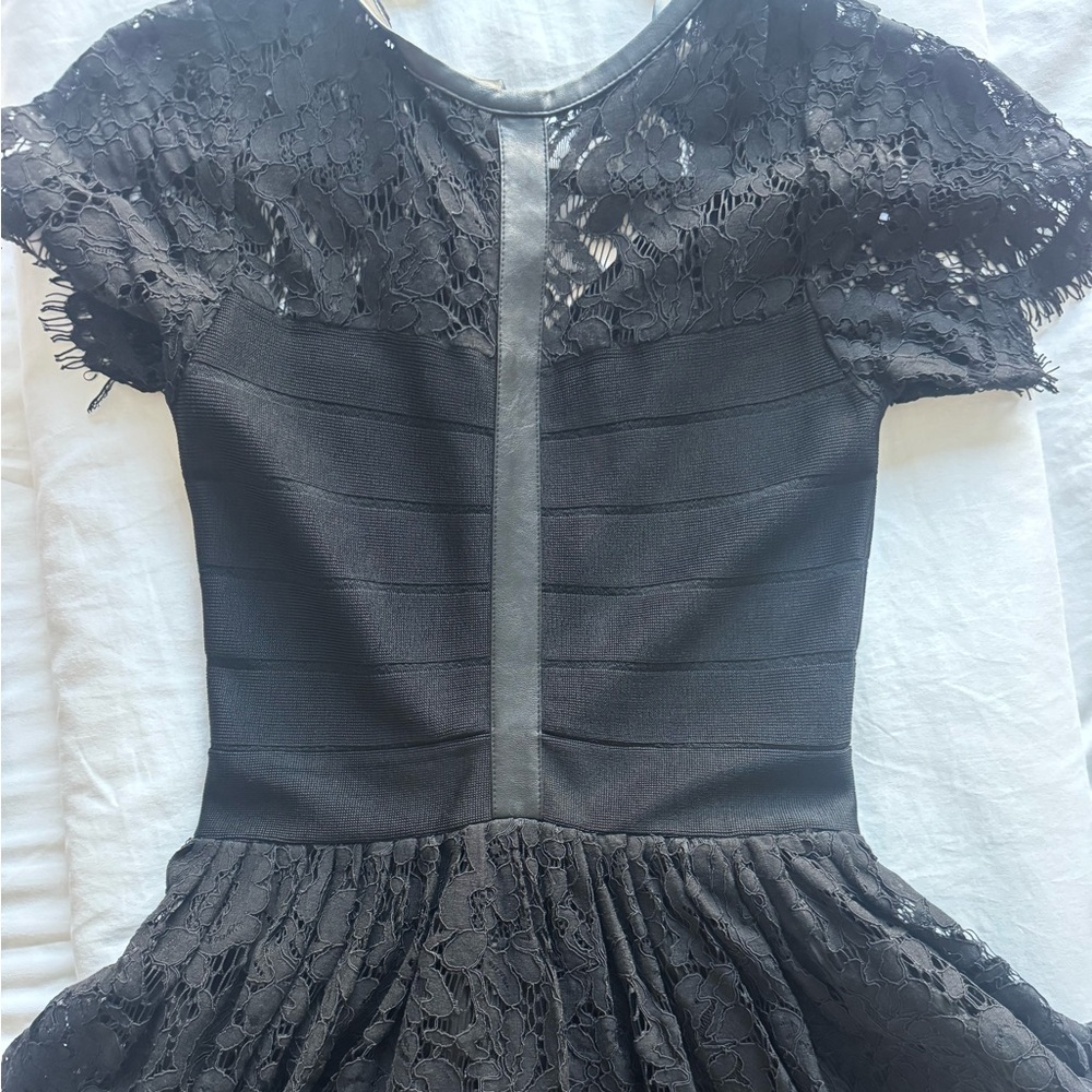 French Connection Shana Spotlight Black Lace Dress - Picture 3 of 5